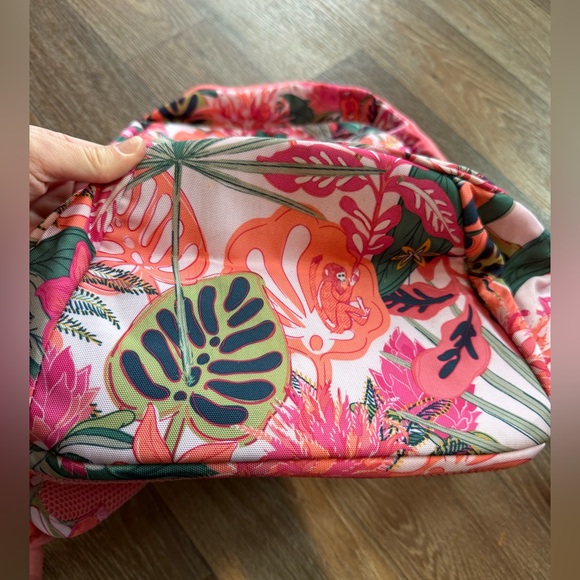 Vera Bradley Tropical Pink and Green Backpack - Picture 2 of 3